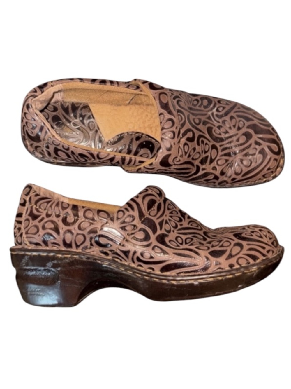 b.o.c. Brown Mules with Intricate Design